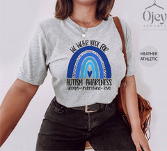 Autism Awareness Shirt for Mothers, We Wear Blue for Autism Awareness, Autism Awareness Gift, Autism Mom Shirts, Autism Shirt for Teacher