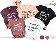 Funny Golfing Shirts, Golf T-Shirt, Golfing Shirts, Golfer Shirt Gift, Swing Swear Repeat, Golf Sayings Shirt, Father's Day Gift,