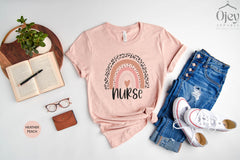Rainbow Nurse Shirt, RN Shirts, Leopard Nurse Tee, Nurse Week Shirt, CNA Shirt, Nursing, Nursing School Tee, Registered Nurse Shirt, Nursing