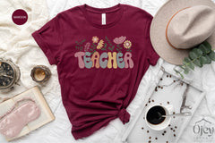 Teacher Flowers Shirt, First Grade Teacher Shirts, Teacher Flowers Tee, Kindergarten Teacher Shirts,Back To School,Teacher Appreciation Gift