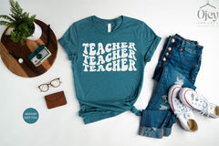 Retro Teacher Shirt, Teach Shirt, Cute Shirt for Teachers, Teacher Gift, Teacher Appreciation Shirt, School Teacher Shirt, Teach Gift Shirt