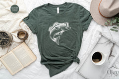 Bass Fish T-Shirt, Fishing Shirts, Fisherman Shirt, Bass Fish Shirt, Fathers Day Gift, Fishing Lover Shirt, Retro Fisher Shirt, Gift For Him