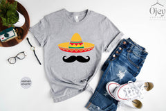 Sombrero And Mustache Shirt, Sombrero Shirt, Cinco De Mayo Shirt, Fiesta Shirt, Mexican Party Shirt, Bachelorette Shirt, Party Shirt