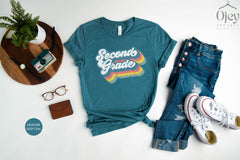 Second Grade Teacher Shirt, Retro Teacher Shirt, 2nd Grade Shirts, Teacher Shirt Second Grade, Gift for Teacher, Teacher Appreciation Shirt