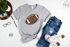 Football Shirt for Women, Football Game Day Shirt, Football Sunday Shirt, Cute Football Shirts, Leopard Football Shirt, Football Game Shirt