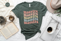 Maestra Shirt, Spanish Teacher Shirt, Bilingual Teacher Shirt, Maestra Gift Shirt, Groovy Teacher Shirt, Maestra Bilingue Shirt