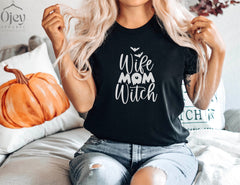 Wife Mom Witch Shirt, Witch Mom Shirt, Halloween Mom Shirt, Halloween Gift for Mom, Gift for Wife, Funny Halloween Shirt for Mom