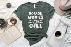 Horror Movies And Chill Shirt, Horror Movies Shirt, Halloween Gift Shirt, Halloween Shirt, Funny Halloween Shirts, Halloween Spirit Shirts