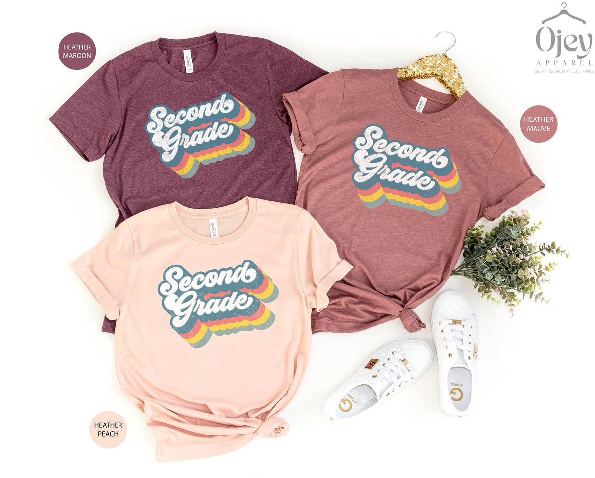 Second Grade Teacher Shirt, Retro Teacher Shirt, 2nd Grade Shirts, Teacher Shirt Second Grade, Gift for Teacher, Teacher Appreciation Shirt
