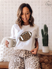 Football Shirt for Women, Football Game Day Shirt, Football Sunday Shirt, Cute Football Shirts, Leopard Football Shirt, Football Game Shirt