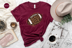 Football Shirt for Women, Football Game Day Shirt, Football Sunday Shirt, Cute Football Shirts, Leopard Football Shirt, Football Game Shirt