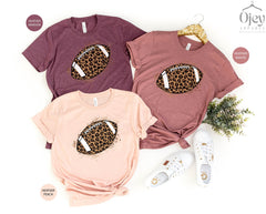 Football Shirt for Women, Football Game Day Shirt, Football Sunday Shirt, Cute Football Shirts, Leopard Football Shirt, Football Game Shirt