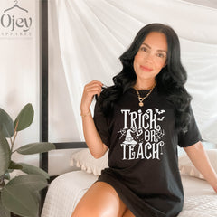 Halloween Teacher Shirt, Halloween Tshirt, Trick or Teach Shirt, Halloween Shirt for Women, Halloween Teacher Shirts, Teacher Gift Shirt