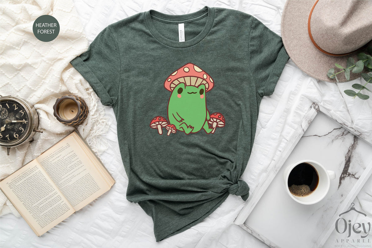 Frog Shirts, Funny Frog Shirt, Mushroom Frog Shirt, Cute Frog Shirt, Mushroom Shirts, Frog Gift Shirt, Frog Lover Shirt, Mushroom Tees
