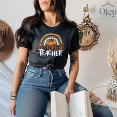 Thanksgiving Teacher Shirt, Thanksgiving Teacher Gift , Thankful Rainbow Pumpkin Shirt, Teacher Thanksgiving Shirt, Fall Shirt for Teacher