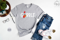 Gobble Turkey Shirt, Gobble Thanksgiving Shirt, Thanksgiving T-Shirt, Funny Thanksgiving Shirt, Funny Cute Turkey Face, Turkey Shirts,