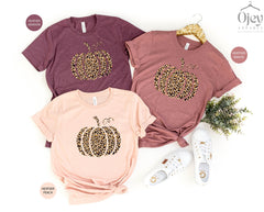 Leopard Pumpkin Shirt, Fall Pumpkin Shirt, Cute Pumpkin Shirt, Fall Shirt Gift, Fall Vibes Tee, Thanksgiving Shirt Gift, Fall Tees for Women