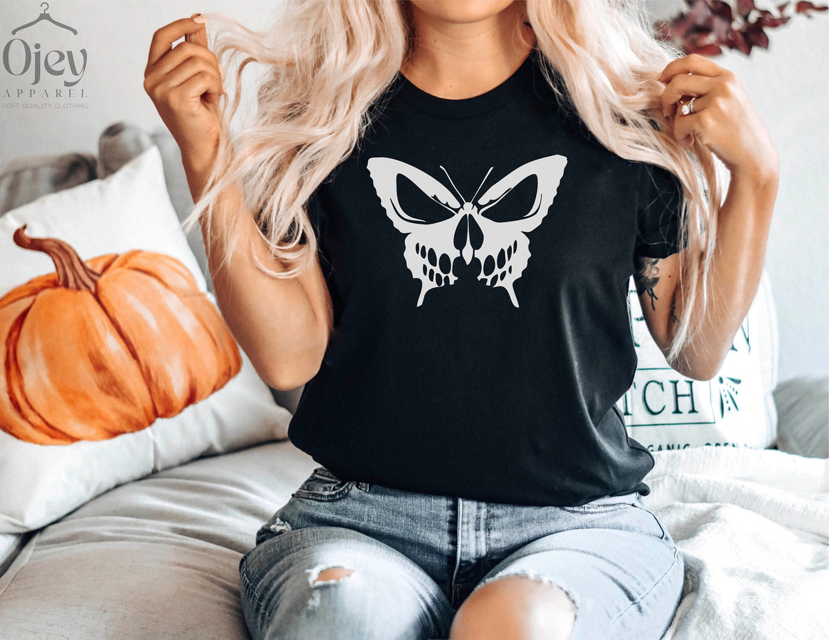 Butterfly Skull shirt, Halloween Spooky shirt, Butterfly Halloween Shirt, Halloween Butterfly Skull Shirt, Halloween Shirt Gift