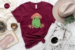 Frog Shirts, Funny Frog Shirt, Mushroom Frog Shirt, Cute Frog Shirt, Mushroom Shirts, Frog Gift Shirt, Frog Lover Shirt, Mushroom Tees