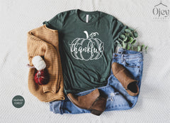 Thankful Shirt Thanksgiving Shirt Fall Shirts Thanksgiving Shirts Thanksgiving Gifts Thanksgiving Tees Pumpkin Shirt Matching Family Shirt