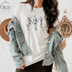 Skeleton Dancing Shirt, Halloween Shirt, Funny Skeleton Shirt, Happy Halloween Shirt, Halloween Party Shirt, Cute Skeleton Shirt Gift