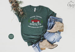 Farm Fresh Christmas Trees Shirt, Farmhouse Christmas, Christmas Truck Shirt, Christmas Farm Gift Shirt, Handmade Clothing, Holiday Fashion