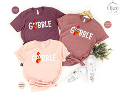 Gobble Turkey Shirt, Gobble Thanksgiving Shirt, Thanksgiving T-Shirt, Funny Thanksgiving Shirt, Funny Cute Turkey Face, Turkey Shirts,
