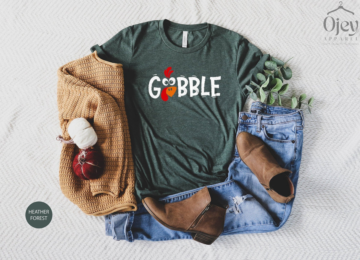 Gobble Turkey Shirt, Gobble Thanksgiving Shirt, Thanksgiving T-Shirt, Funny Thanksgiving Shirt, Funny Cute Turkey Face, Turkey Shirts,