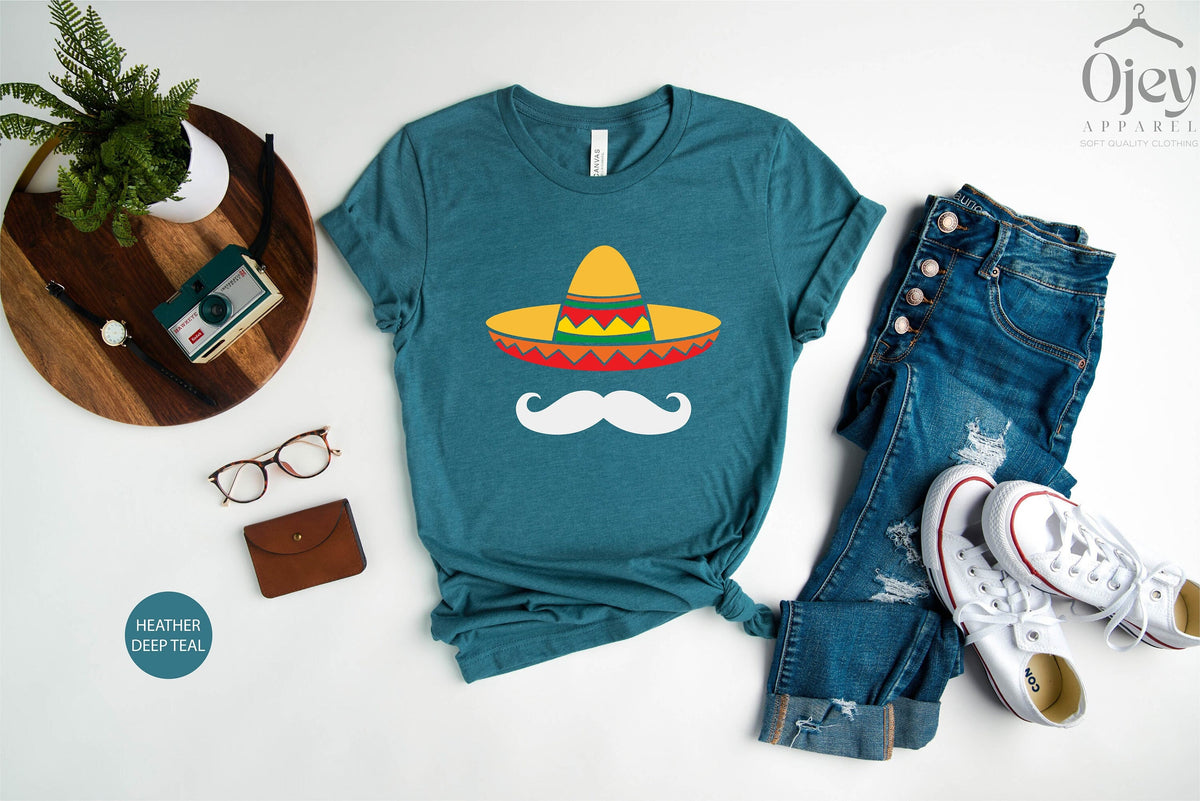 Sombrero And Mustache Shirt, Sombrero Shirt, Cinco De Mayo Shirt, Fiesta Shirt, Mexican Party Shirt, Bachelorette Shirt, Party Shirt