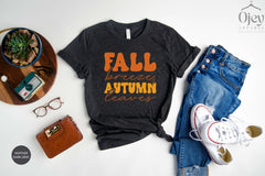 Fall Breeze Autumn Leaves Shirt, Cute Fall Tshirts, Autumn Shirt, Fall Tee, Thanksgiving Shirt, Fall Lover Shirts, Fall Vibes Shirts