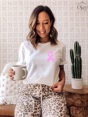 Pink Ribbon Shirt, Cancer Ribbon Shirt ,Warrior Pink Ribbon Shirt, Breast Cancer Awareness Tee, Hope Shirt, Breast Cancer Women Shirts