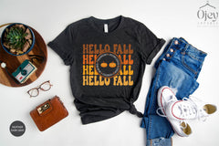 Hello Fall Pumpkins Shirt, Fall Lover Shirts, Cute Fall T-Shirt, Autumn Tee, Welcome Fall Shirt, Pumpkin Patch Outfit, Pumpkin Lover T-Shirt