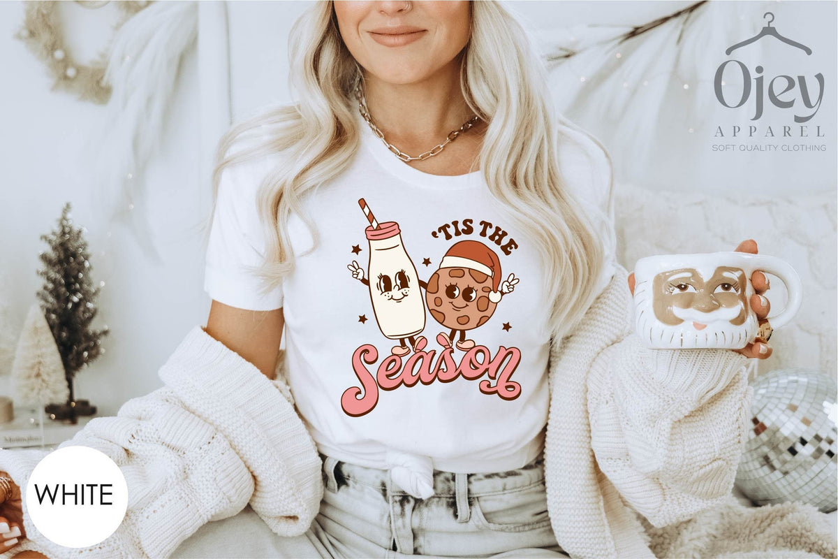 Christmas Tis' the Season Shirt, Cute Christmas Shirt, Holly Jolly Shirt, Cookies and Milk Xmas Shirt, Christmas Gift Shirt, Matching Shirts