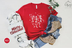 Christmas Skeleton Shirt, Dancing Skeleton Shirt, Dancing Santa Shirt, Funny Christmas Shirt, Christmas Gift Shirts, Christmas Spirit TShirt