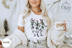 Christmas Skeleton Shirt, Lights Skeleton Shirt, Dancing Santa Shirt, Funny Christmas Shirt, Christmas Gift Shirts, Christmas Spirit TShirt