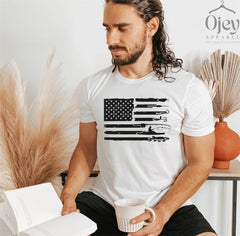 American Flag Fishing Shirt, Fishing Lover Shirt, Fisherman Gift, Dad Fishing Shirt, American Hunter Tshirt, Fisher Shirt, Men Hunting Gifts