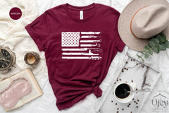 American Flag Fishing Shirt, Fishing Lover Shirt, Fisherman Gift, Dad Fishing Shirt, American Hunter Tshirt, Fisher Shirt, Men Hunting Gifts