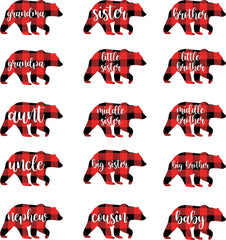Family Christmas Bear Matching Shirts, Christmas Bear Tshirts, Buffalo Plaid ,Family Bear Shirts, Mama Papa Brother Baby Shirt, Xmas Gifts