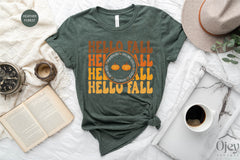 Hello Fall Pumpkins Shirt, Fall Lover Shirts, Cute Fall T-Shirt, Autumn Tee, Welcome Fall Shirt, Pumpkin Patch Outfit, Pumpkin Lover T-Shirt