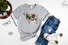 Christmas Cow Shirt, Funny Christmas Shirt, Cow Lover Gift, Christmas Farm T-Shirt, Cow Lover Shirt, Winter Clothing, Christmas Gifts Women
