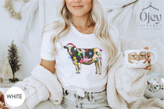 Christmas Cow Shirt, Funny Christmas Shirt, Cow Lover Gift, Christmas Farm T-Shirt, Cow Lover Shirt, Winter Clothing, Christmas Gifts Women