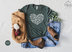 Fall Heart Shirt, Fall Shirts for Women, Fall Tees, Thanksgiving Shirt, Thanksgiving Tees, Autumn Shirts, Fall Tshirts, Family Thanksgiving