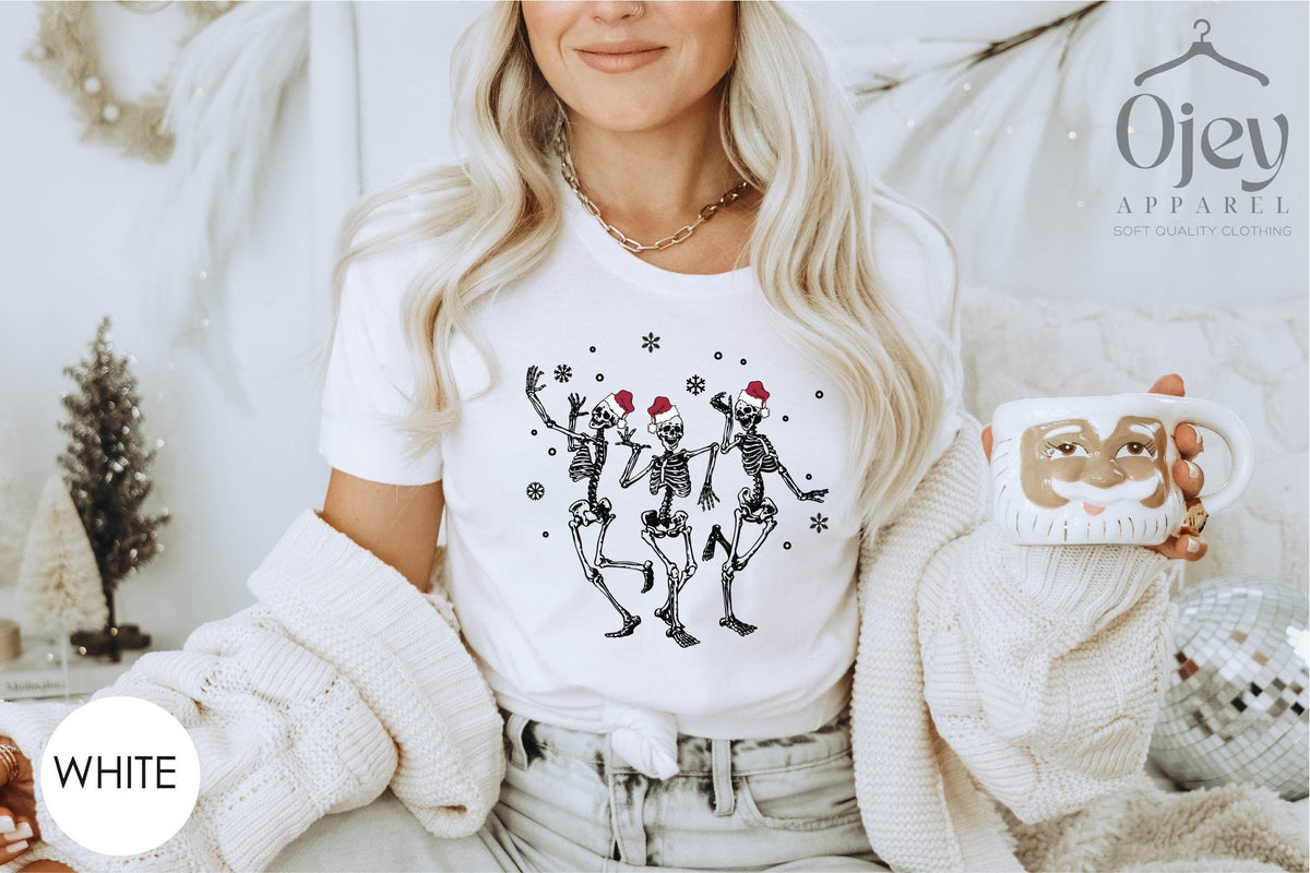 Christmas Skeleton Shirt, Dancing Skeleton Shirt, Dancing Santa Shirt, Funny Christmas Shirt, Christmas Gift Shirts, Christmas Spirit TShirt
