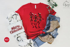 Christmas Skeleton Shirt, Lights Skeleton Shirt, Dancing Santa Shirt, Funny Christmas Shirt, Christmas Gift Shirts, Christmas Spirit TShirt