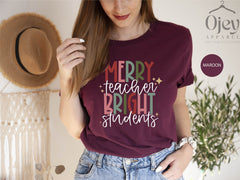 Christmas Teacher Shirts, Merry Teacher Shirt, Merry Bright Students Tshirt, Xmas Teacher Gift, Christmas Teacher Crew Shirt, Xmas Party Tee
