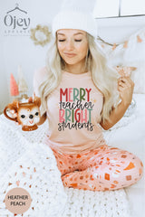 Christmas Teacher Shirts, Merry Teacher Shirt, Merry Bright Students Tshirt, Xmas Teacher Gift, Christmas Teacher Crew Shirt, Xmas Party Tee