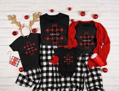 Custom Christmas Shirts, Family Christmas T-Shirt, Custom Snowflake Shirts, Plaid Christmas Family Shirts, Christmas Party Shirts for Family