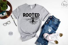 Rooted In Christ Shirt, Unisex Christian Shirts, Christian Kid Shirts, Faith Tshirts, Jesus Lover Shirts, Gift for Christian, Christian Tees