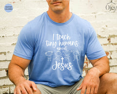Christian Teacher Shirts, Faith Teacher Gifts, Christian Teacher Gift, I Teach Kids About Jesus Shirt, Christian Teacher Christmas Gift