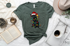 Cat Christmas Shirt, Cat Lover Tshirt, Cat Mom Christmas Shirt, Christmas Cat Light Shirt, Cat Lover Gift, Cat Christmas Shirts for Women